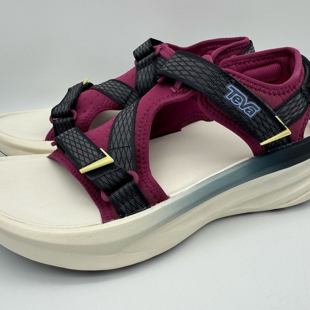 Teva Women's Burgundy and Black Adjustable Strap Sandals